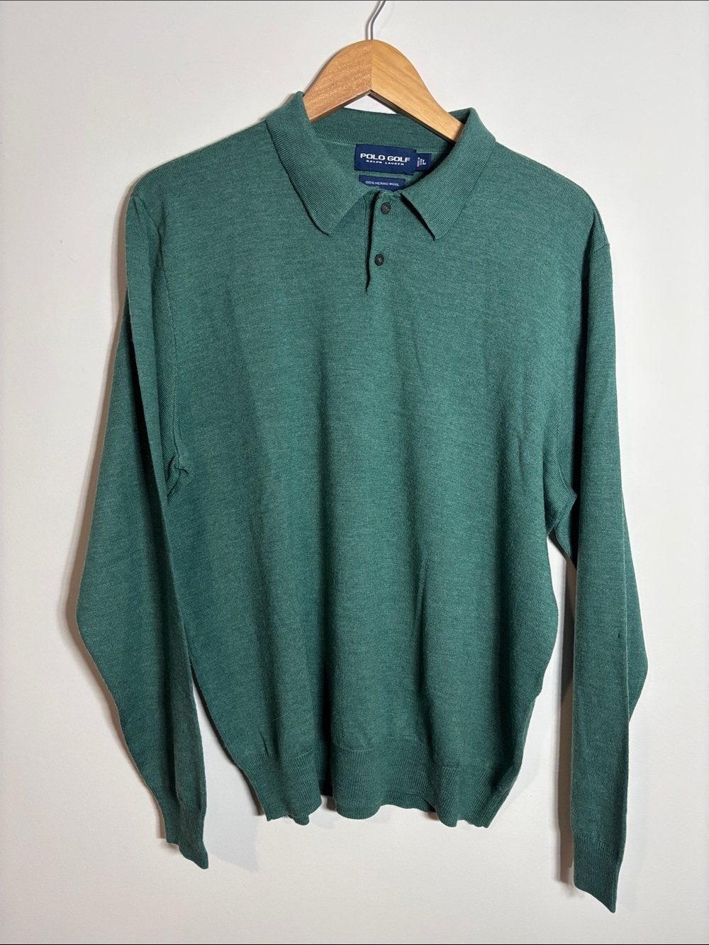 Vintage Polo Golf Ralph Lauren Merino Wool Rugby Sweater Lg